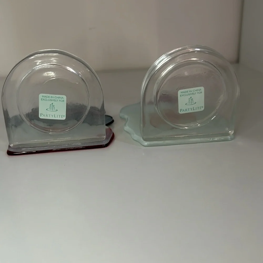 PartyLite Santa & Snowman Glass Tealight Candle Holders - Picture 7 of 7